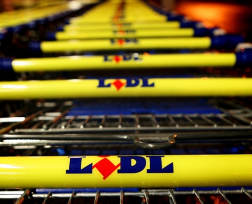 Kernel capital investment – photo of LIDL trolleys